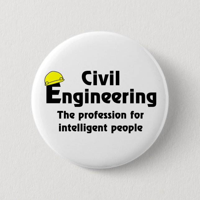 Smart Civil Engineer 6 Cm Round Badge (Front)