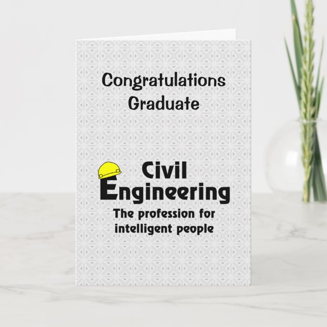 Smart Civil Engineer  Graduation card (Front)