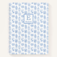 Smart College Girl Blue And White Monogram