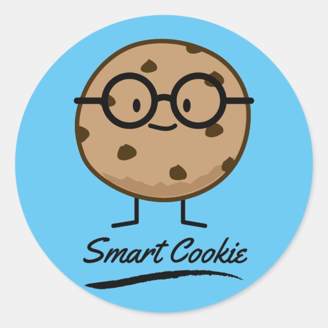 Smart Cookie Chocolate Chip Cookies Glasses Classic Round Sticker (Front)