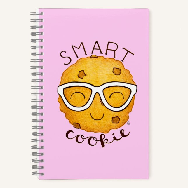 Smart Cookie, Cute Cookie With Eyeglasses Notebook (Front)