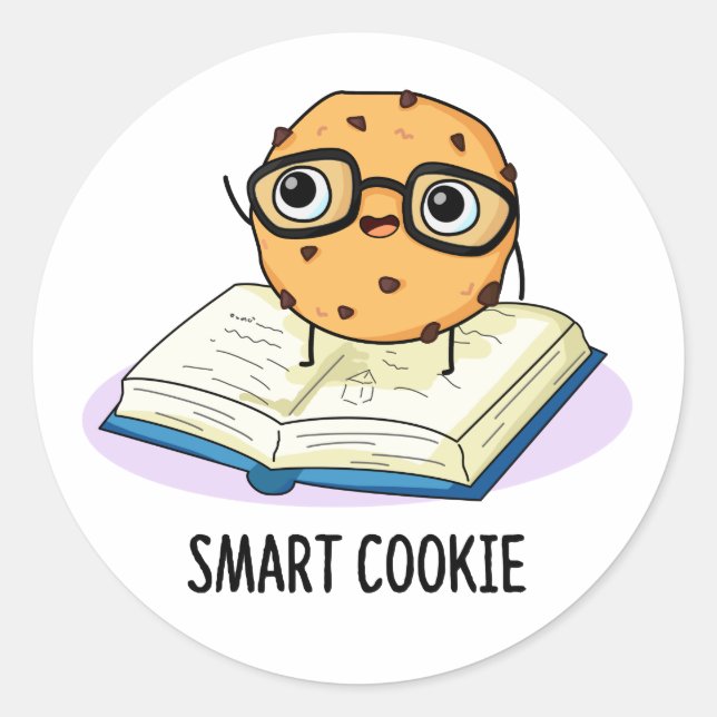 Smart Cookie Funny Snack Pun  Classic Round Sticker (Front)