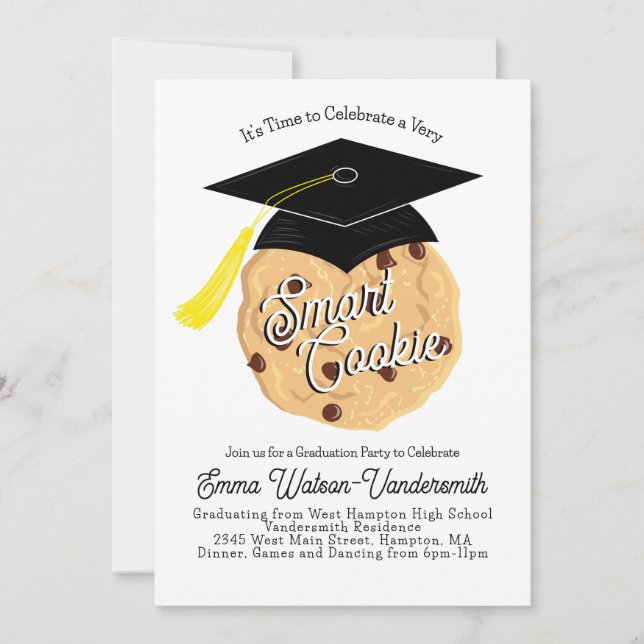 Smart Cookie Graduation Party Invitation (Front)