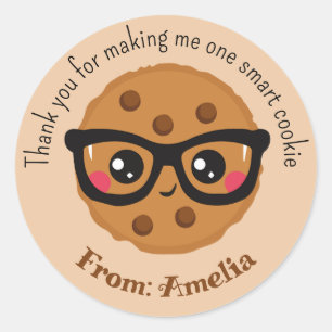 Smart Cookie Personalised Teacher Gifts Classic Round Sticker