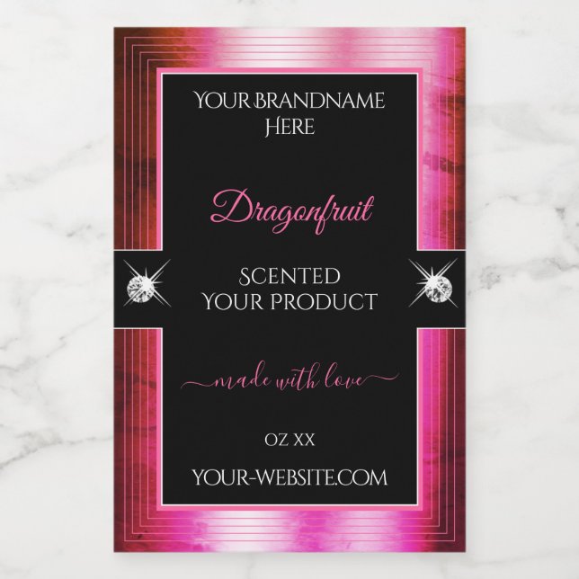 Smart Crimson Pink Black Brilliants Product Label (Single Label)
