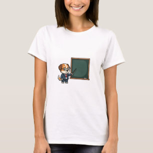 Smart Dog Professor in Suit Pointing at Blackboard T-Shirt