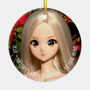 Smart Doll Melody first Chritmas photo Ceramic Orn Ornament