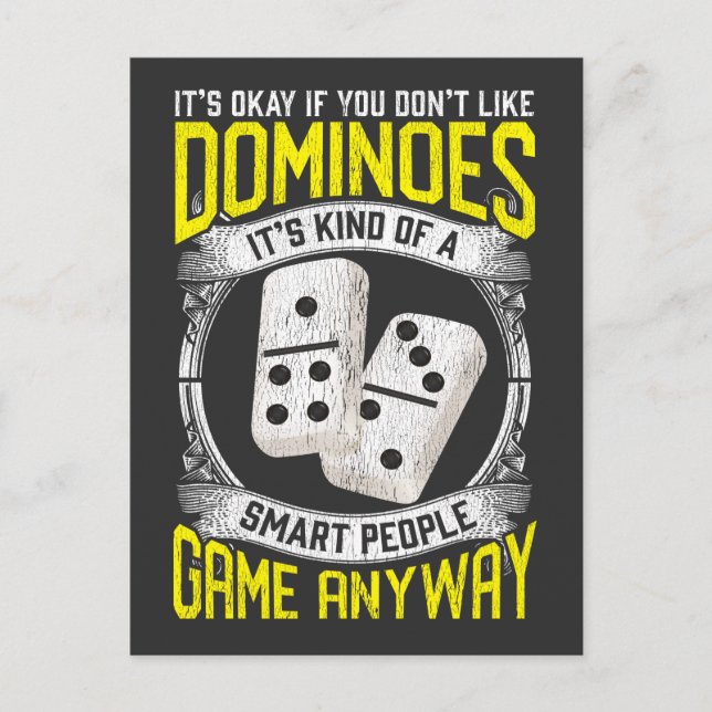 Smart Domino Player Quote Board Game Gambler Postcard (Front)