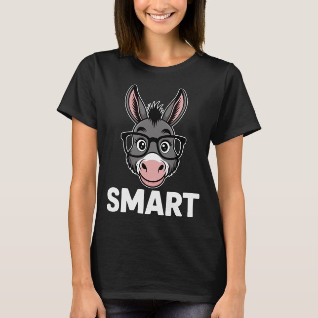 Smart Donkey Funny T-Shirt (Front)