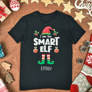 Smart elf family matching christmas name T-Shirt