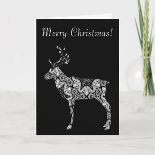 Smart Geometric Pattern Reindeer Merry Christmas Holiday Card