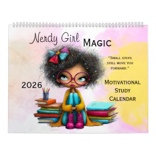 Smart Girl Motivational Study Wall Calendar 2026