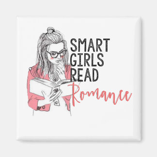 Smart Girls Read Romance Square Magnet