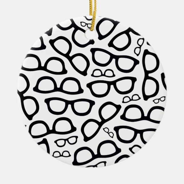 Smart Glasses Pattern Ceramic Ornament (Front)