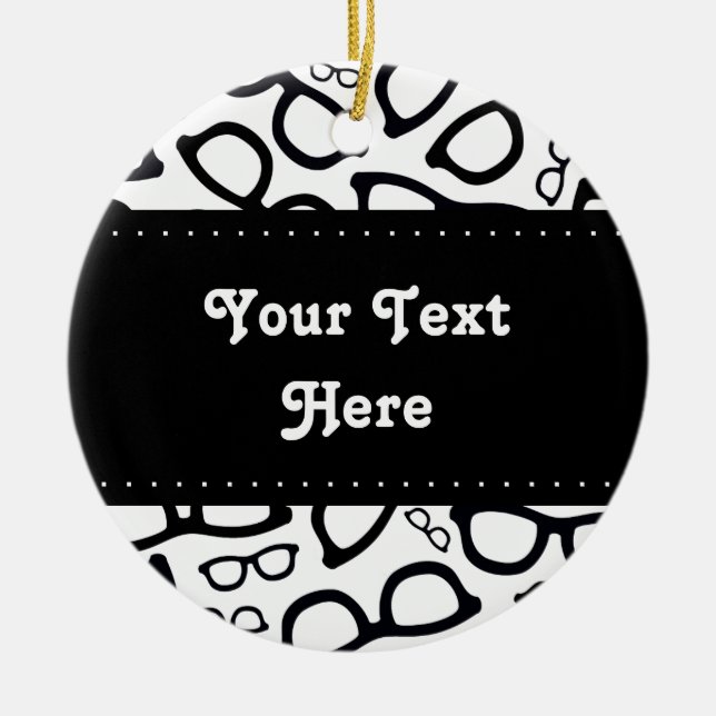 Smart Glasses Pattern Ceramic Tree Decoration (Front)