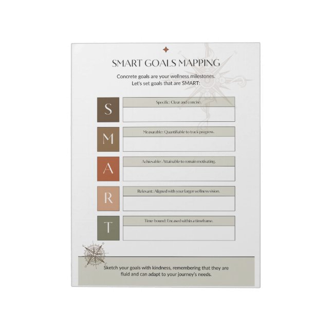 SMART Goal Template for Effective Planning Notepad (Rotated)