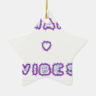 Smart good vibes ceramic ornament