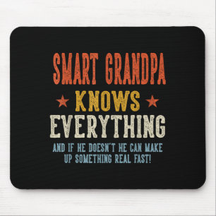 Smart grandpa knows everything father's day retro mouse pad