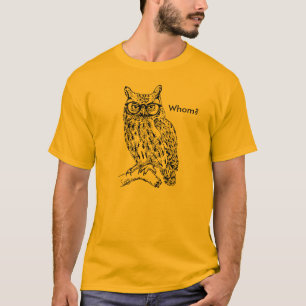 Smart Hipster Owl with Glasses Black Customisable T-Shirt