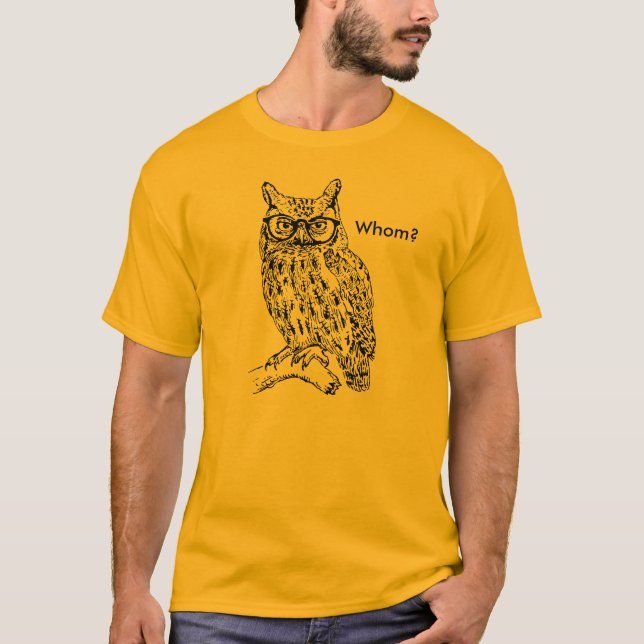 Smart Hipster Owl with Glasses Black Customisable T-Shirt (Front)