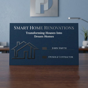 Smart Home Renovations Realtors & Real Estate Blue Business Card