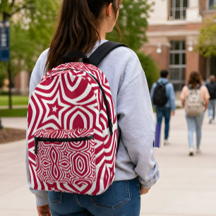 Smart Lovely White & Red Star Art Pattern Design Printed Backpack