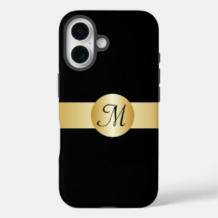 Smart Minimalist Gold Circle Monogrammed iPhone 16 Case
