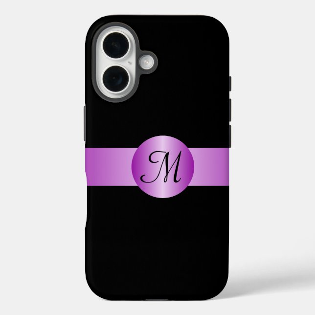 Smart Minimalist Purple Circle Monogrammed Case-Mate iPhone Case (Back)