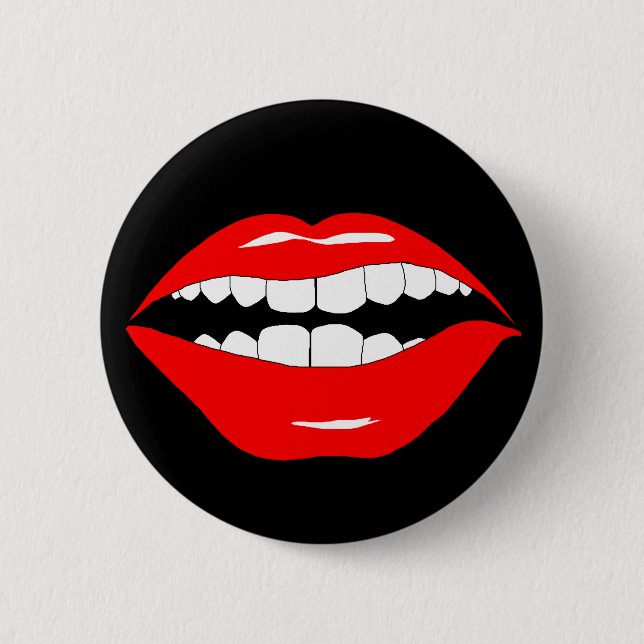 Smart Mouthy Mouth 6 Cm Round Badge (Front)