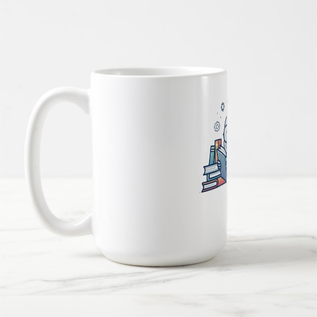 Smart Nerd Brain Reading Books Cute Bookworm Coffee Mug (Left)