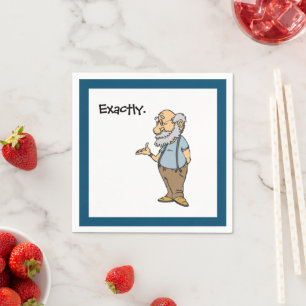 Smart Old Man Cartoon, Funny Elderly Wisdom Napkin