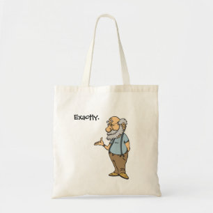 Smart Old Man Cartoon, Funny Elderly Wisdom Tote Bag