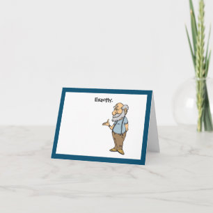 Smart Old Man Exactly Funny Elder Cartoon Card