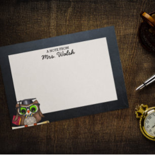 Smart Owl Chalkboard Personalised Teacher Post-it Notes