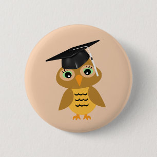 Smart Owl Graduate 6 Cm Round Badge
