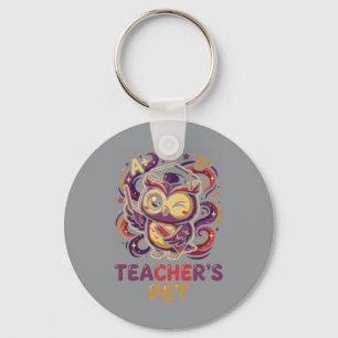 Smart Owl Teachers Pet Graduation Academic Student Key Ring