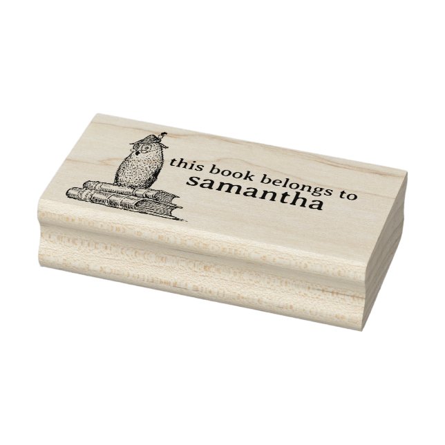 Smart Owl with Books This Book Belongs to Rubber Stamp (Stamp)