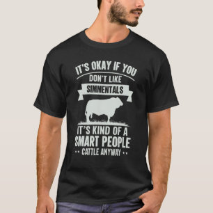 Smart People Cattle Farmer Cow Breed Simmentals 1 T-Shirt