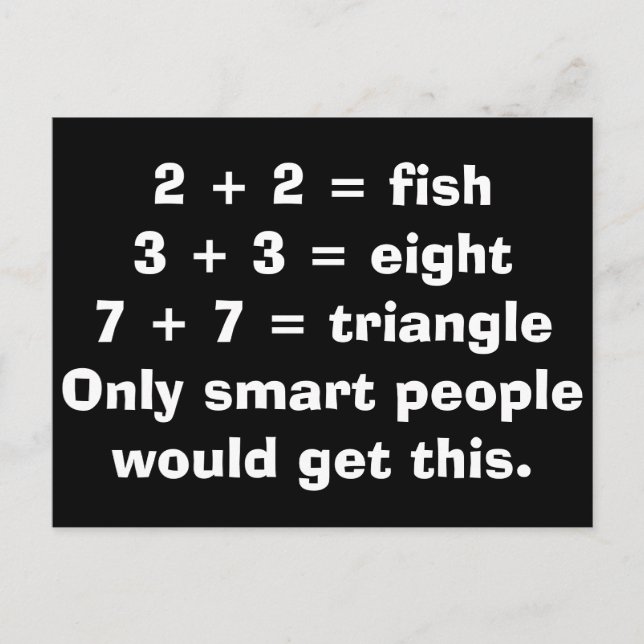 Smart People Math Postcards (Front)