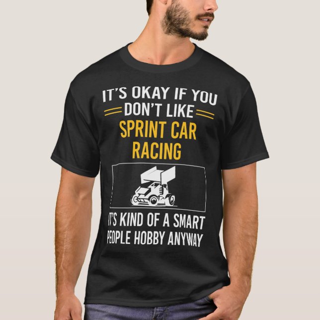 Smart People Sprint Car Cars Racing T-Shirt (Front)