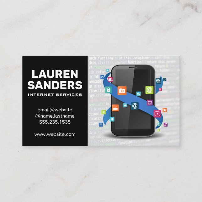 Smart Phone | Apps | Technology Business Card (Front)