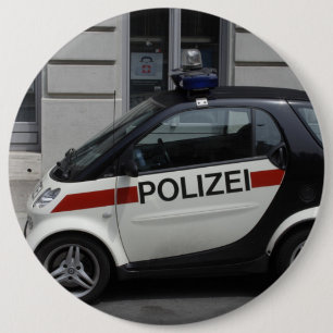 Smart Polizei Auto 6 Cm Round Badge