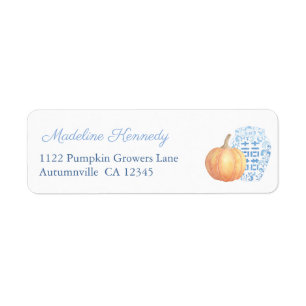 Smart Pumpkin Ginger Jar Fall Return Address Label