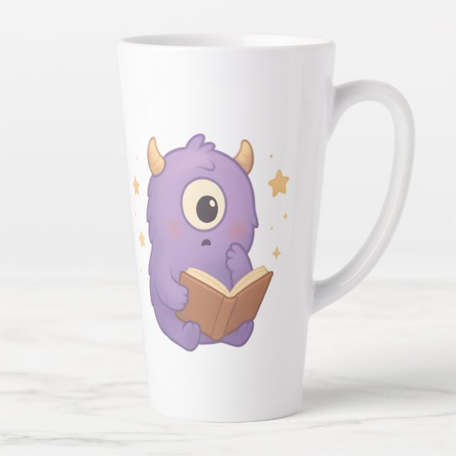 Smart Reading Monster Kids Mug — Purple Study (Right)