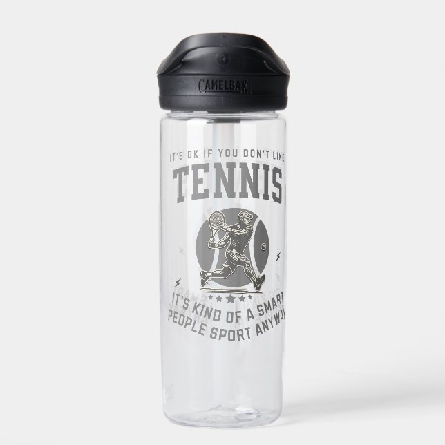 Smart Retro Tennis Sport Water Bottle (Back)