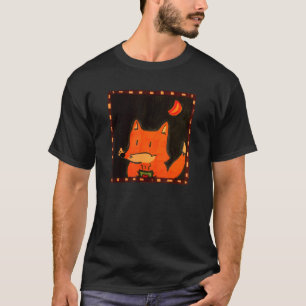 Smart Sarcastic Fox With A Cup Hand Drawn Art T-Shirt