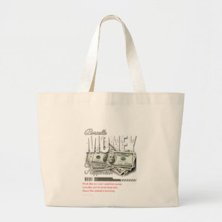 "Smart Savings, Stylish Shopping!" Large Tote Bag