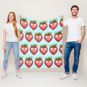 Smart Strawberry Fleece Blanket