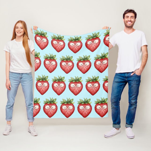 Smart Strawberry  Fleece Blanket (In Situ)