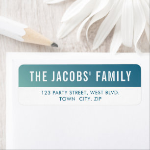 SMART stylish modern ombre mint blue gradient Return Address Label